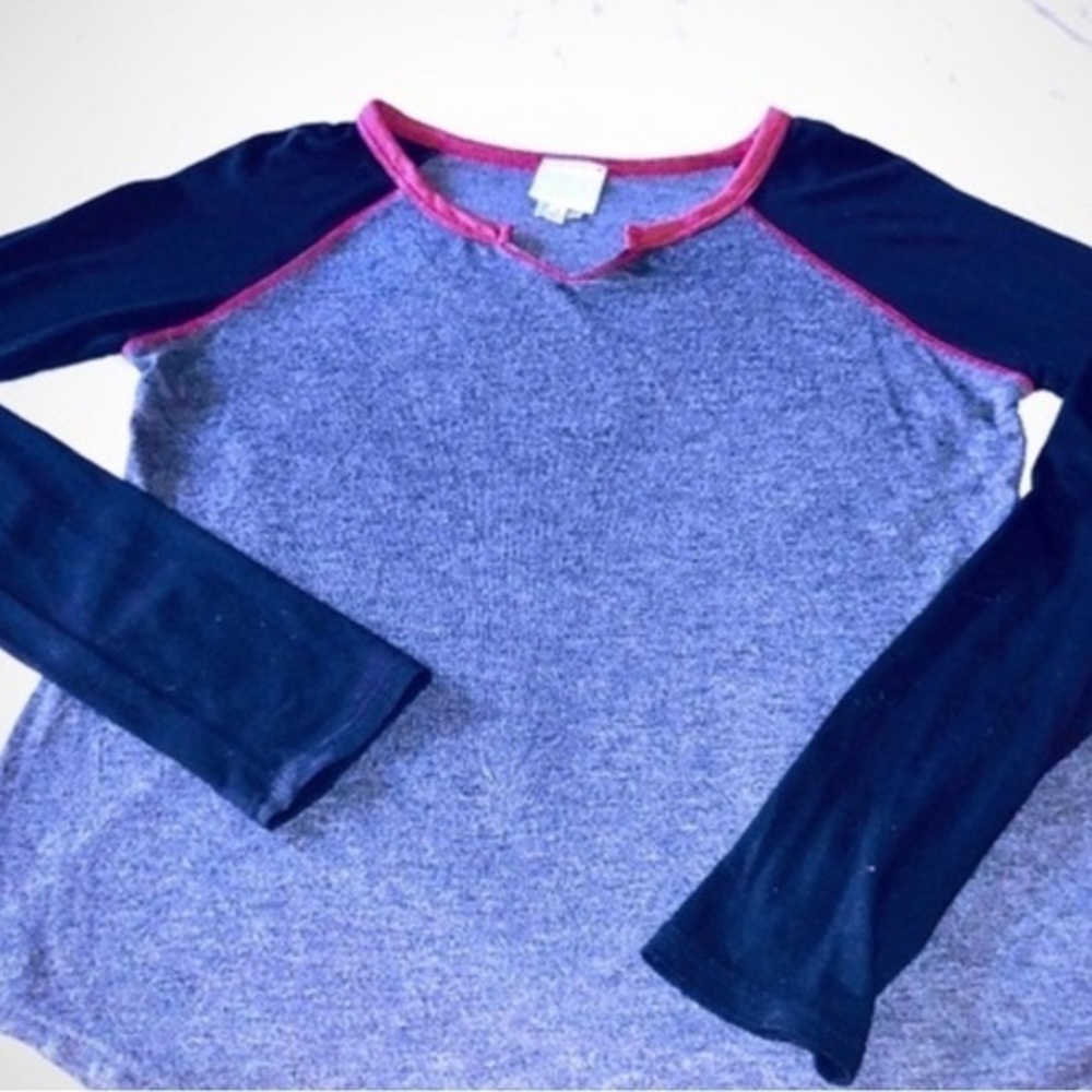 Freshwear Color Block Long Sleeve Tee-S **G648**